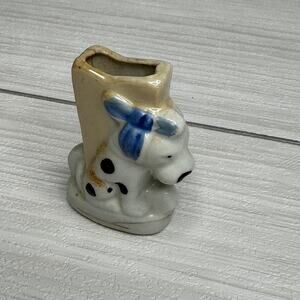 Vintage Dog Figurine Flower Vase Bud Planter Collectible Puppy‎ Decor